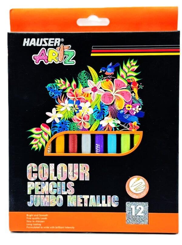 ⁦أقلام تلوين HAUSER Artz Jumbo Metallic – عدد 12 لون⁩ - الصورة ⁦1⁩