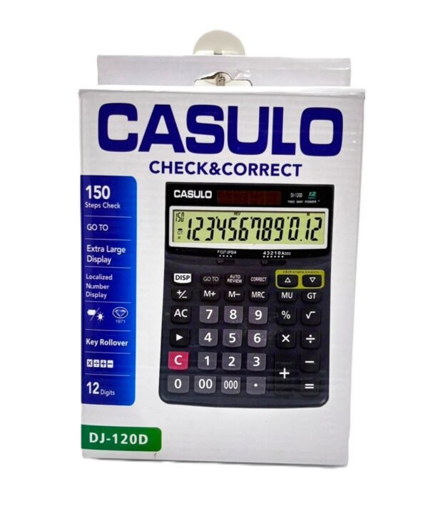 ⁦CASULO DJ-120D – آلة حاسبة احترافية 12 رقم⁩ - الصورة ⁦2⁩