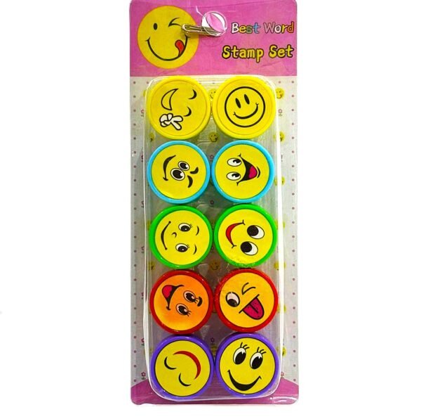 ⁦مجموعة أختام وجه تعبيري (Emoji) – 10 قطع⁩ - الصورة ⁦1⁩