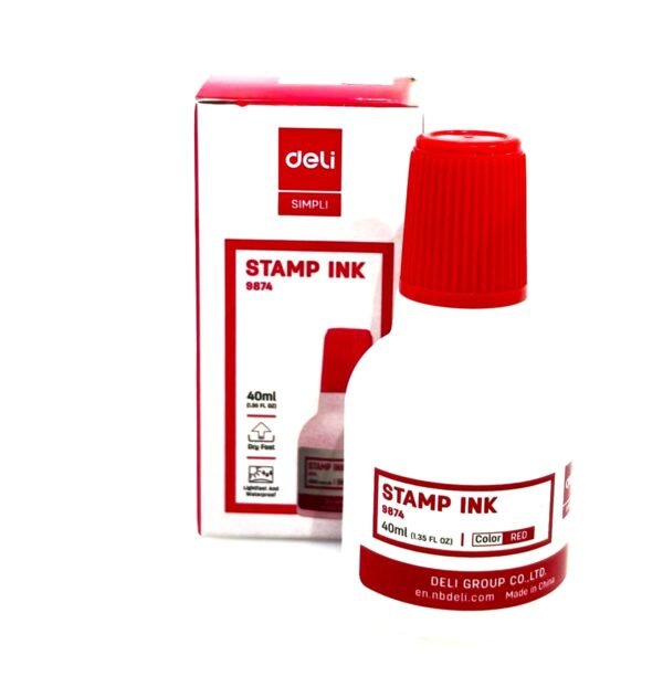 ⁦حبر أختام – Deli أحمر (40ml)⁩ - الصورة ⁦2⁩