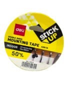 شريط تثبيت مزدوج الوجه (Deli Mounting Tape – 25.4mm x 5m):